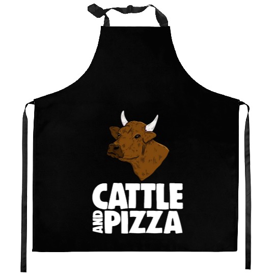 Cattle And Pizza Kitchen Aprons