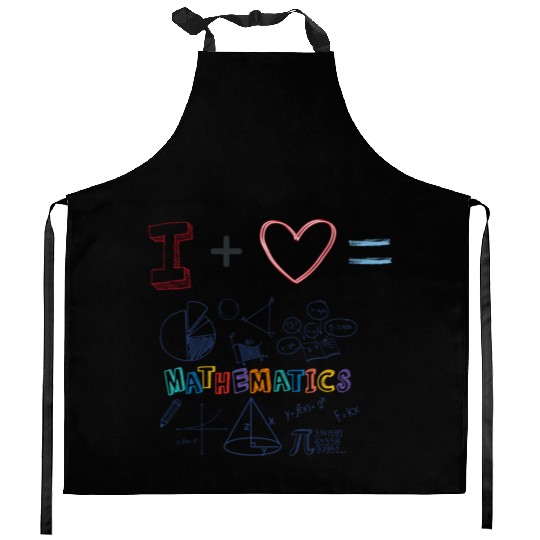 i love math Kitchen Aprons