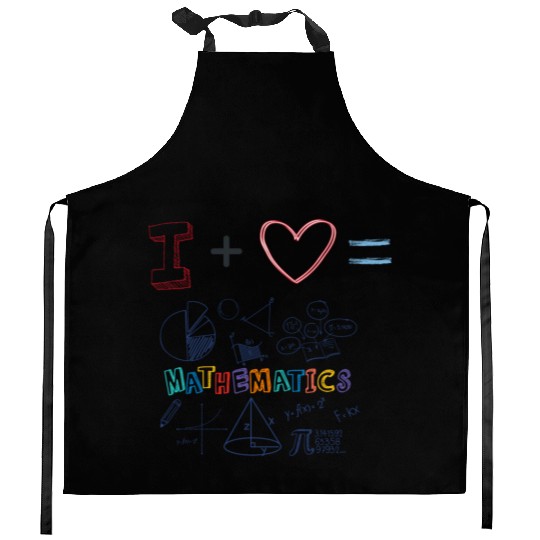 i love math Kitchen Aprons