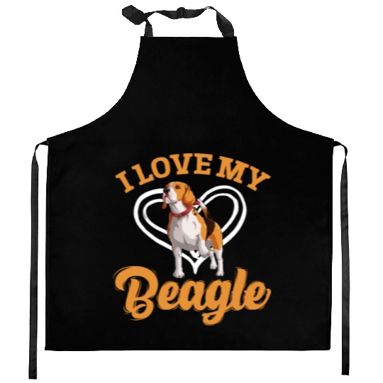 I Love My Beagle Kitchen Aprons