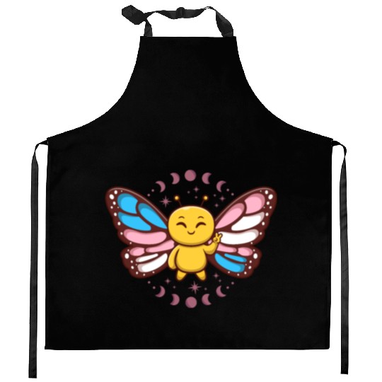 Transgender Monarch Butterfly Trans Subtle Pride Kitchen Aprons