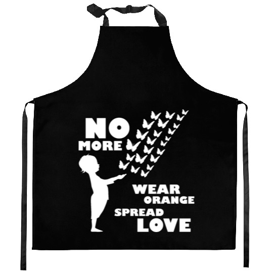wear orange spread love anti gun violence Kitchen Aprons