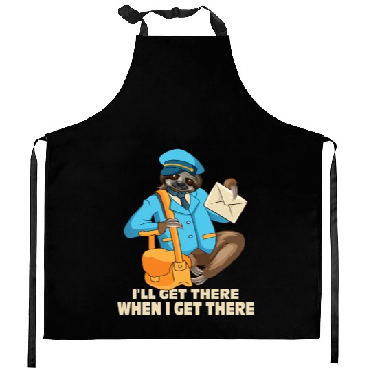Sloth Postal Worker Mailman Postman Mail Carrier Kitchen Aprons