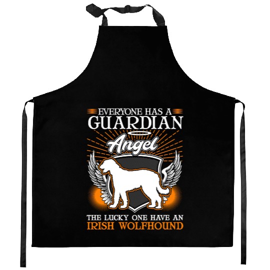 Irish Wolfhound Guardian Angel Kitchen Aprons