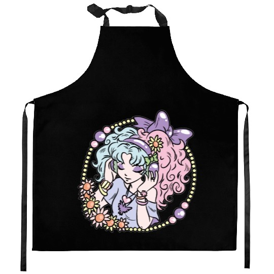 Pastel Goth Girl Kitchen Aprons