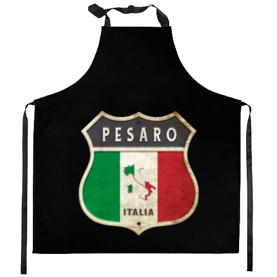 Pesaro Italy coat of arms flags design Kitchen Aprons