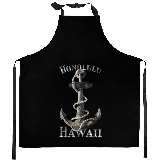 Honolulu Hawaii Nautical Anchor Sailing Kitchen Aprons