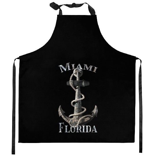Miami Florida Nautical Anchor Sailing Kitchen Aprons
