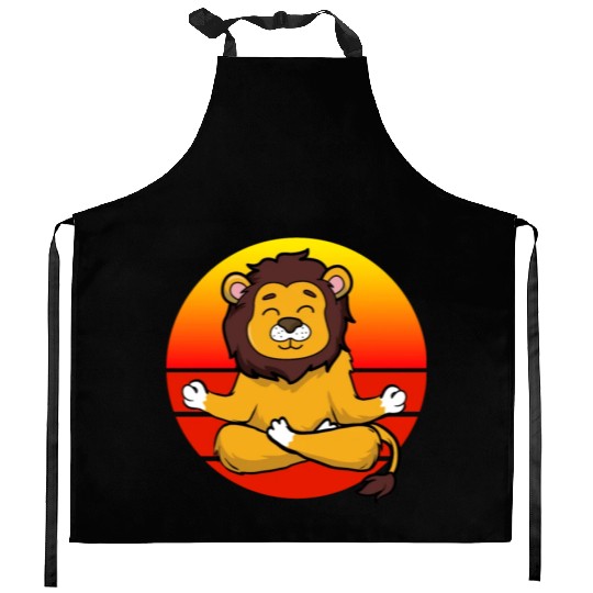 Yoga Lion, Meditation Yoga For Children And Kitchen Aprons
