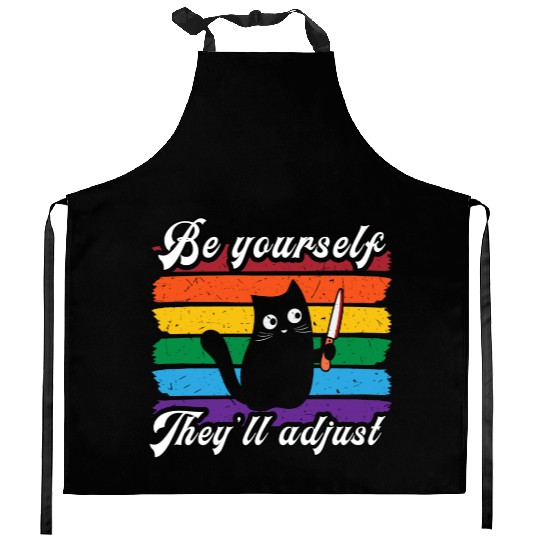 Be Yourself They ll Adjust LGBTQ Rainbow Flag Gay Kitchen Aprons