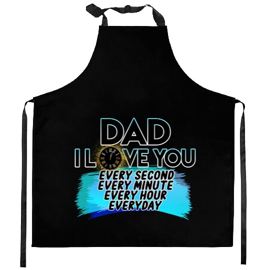 Fathers day Best Gift - DAD I LOVE YOU Kitchen Aprons