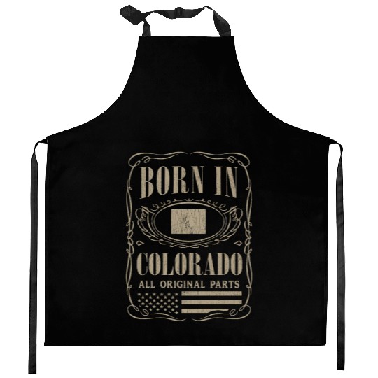 Vintage America US States Born Colorado Kitchen Aprons