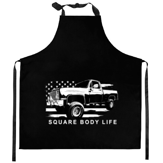 Squarebody American Flag Square Body Truck Kitchen Aprons