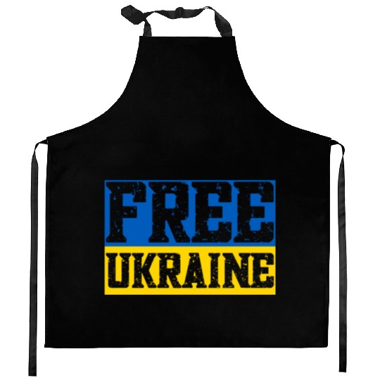 Free Ukraine Flag Kitchen Aprons
