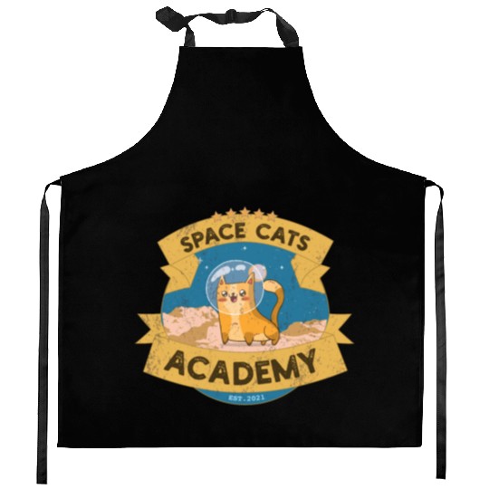 Space Cats Academy Kitchen Aprons