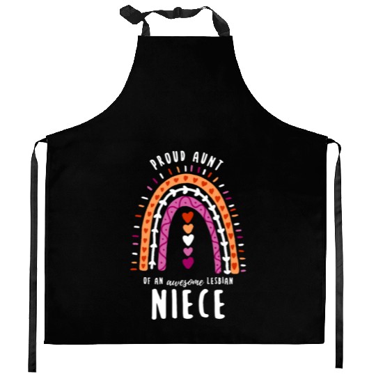 Proud Aunt Lesbian Niece Rainbow Kitchen Aprons