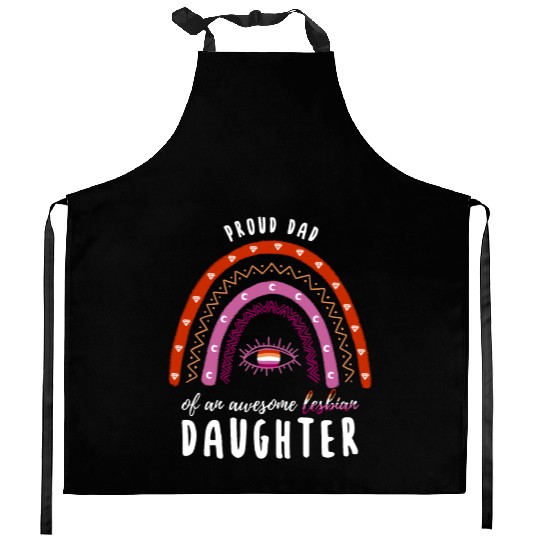 Rainbow Dad Lesbian Daughter Kitchen Aprons