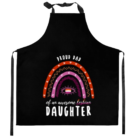 Rainbow Dad Lesbian Daughter Kitchen Aprons