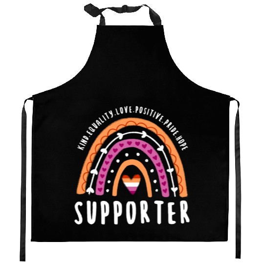 Supporter Lesbian Pride Rainbow Kitchen Aprons