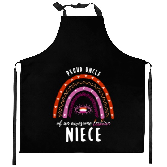 Rainbow Uncle Lesbian Niece Kitchen Aprons