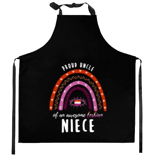 Rainbow Uncle Lesbian Niece Kitchen Aprons
