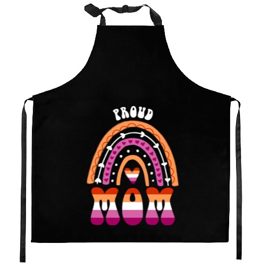 Proud Mom Lesbian Pride Rainbow Kitchen Aprons