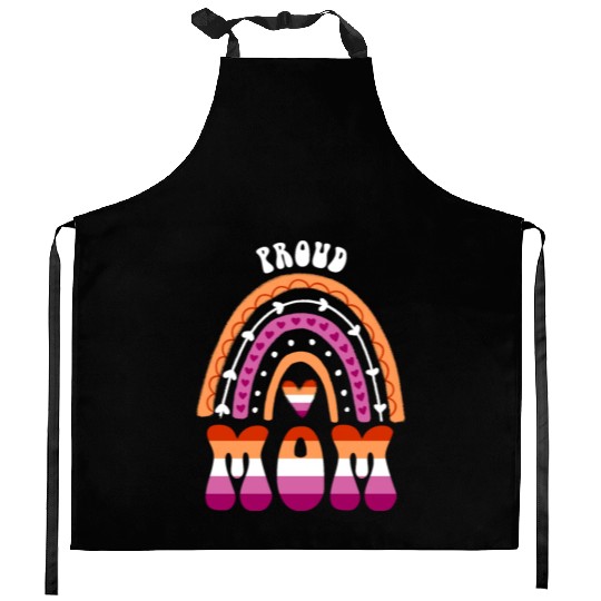 Proud Mom Lesbian Pride Rainbow Kitchen Aprons