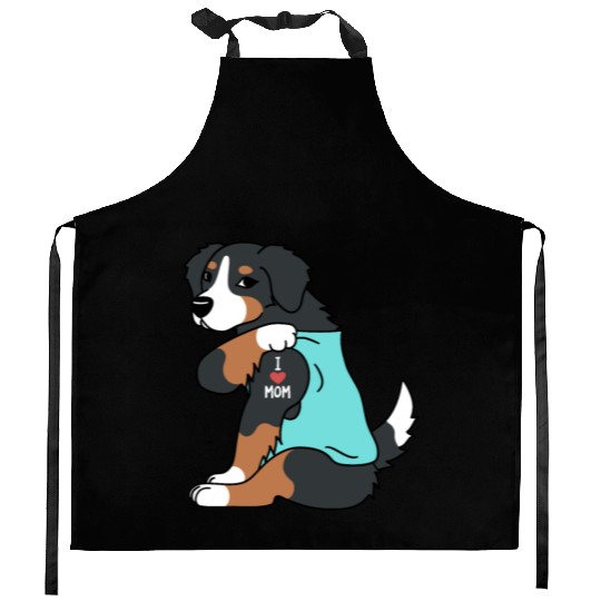 I Love Mom Tattoo Bernese Mountain Dog Kitchen Aprons