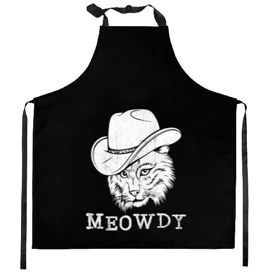 Meowdy Western Country Music Cowboy Cowgirl Kitchen Aprons