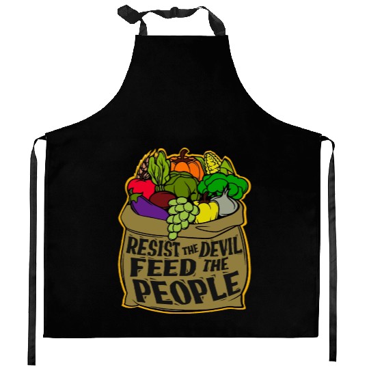 Resist the Devil Feed the People Kitchen Aprons