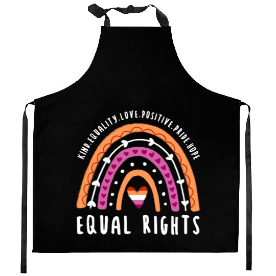 Equal Rights Lesbian Pride Rainbow Kitchen Aprons