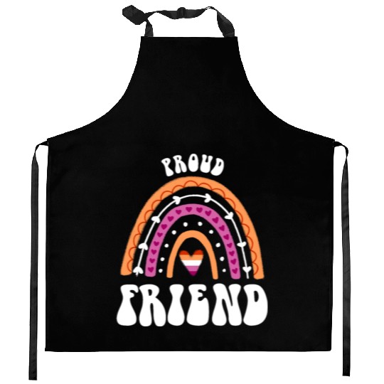 Proud Friend Lesbian Pride Rainbow Kitchen Aprons