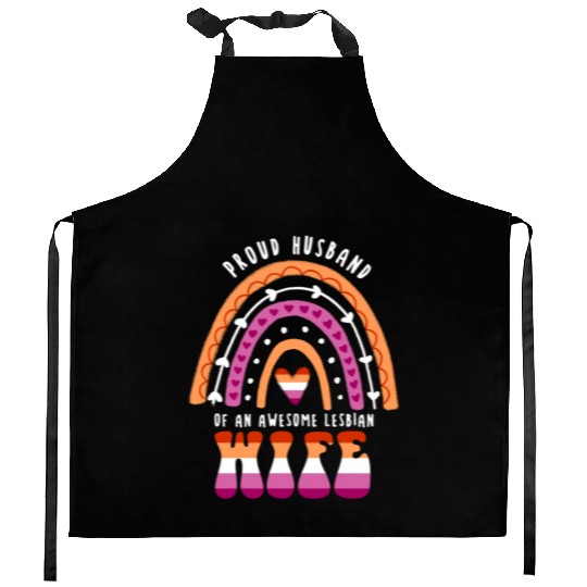 Proud Husband Awesome Lesbian Wife Kitchen Aprons