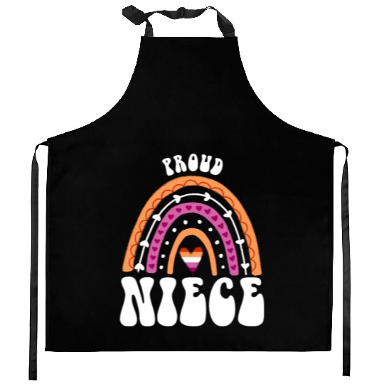 Proud Niece Lesbian Pride Rainbow Kitchen Aprons