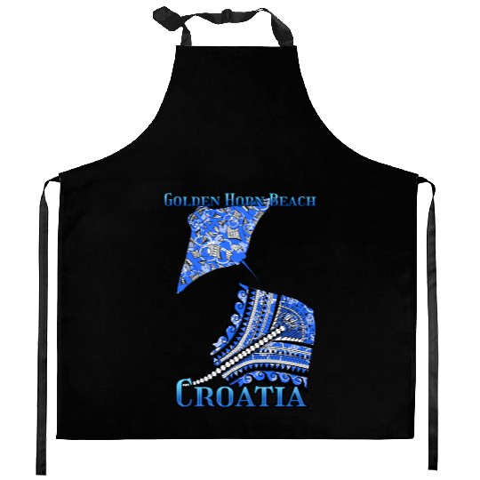 Golden Horn Beach Vacation Tribal Stingrays Kitchen Aprons