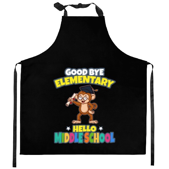 Good Bye Elementary Hello Middle School Graduation Kitchen Aprons