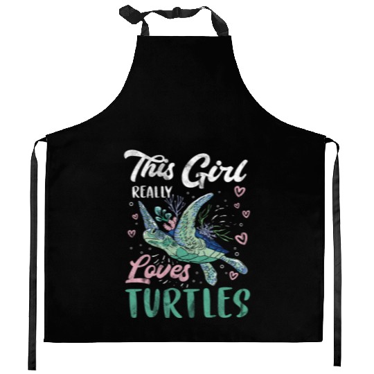 Turtle Relaxed Chilling Sea Ocean Beach Kitchen Aprons