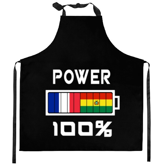 Bolivia and France Power 100% Kitchen Aprons