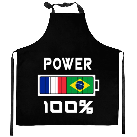 Brazil and France Power 100% Kitchen Aprons