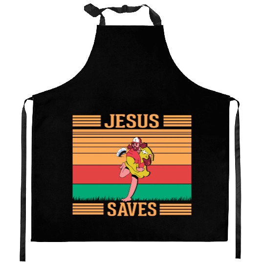 Jesus Baseball Lover Religious Sports Kitchen Aprons