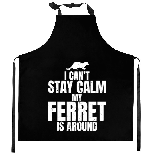 Pet Owner Ferret Make Me Happy Lifestyle Gift Idea Kitchen Aprons