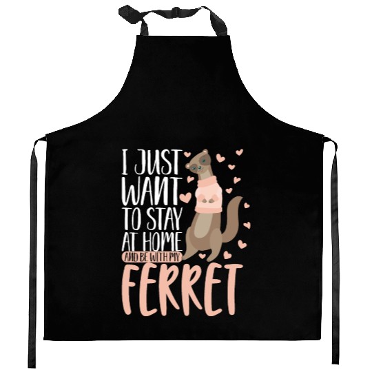 Animal Pet Lovers Day Of The Ferret Lifestyle Gift Kitchen Aprons