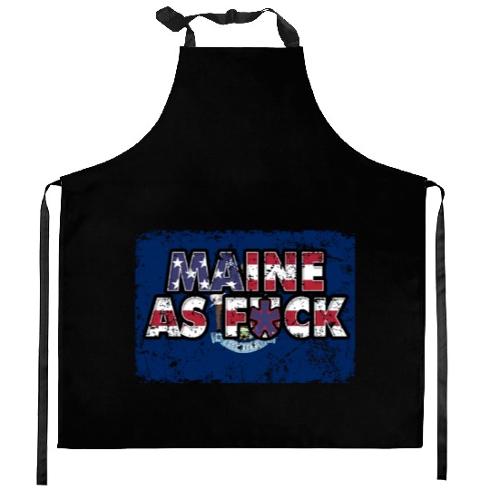 America US Flag State Flag Maine Kitchen Aprons
