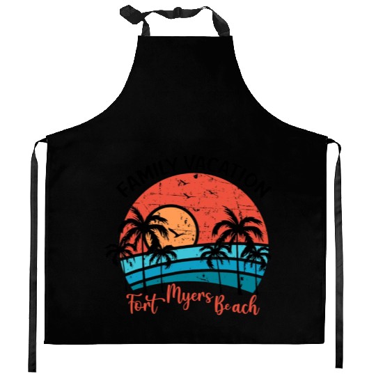 Family Vacation 2022 Palm Tree Florida Fort Myers Kitchen Aprons