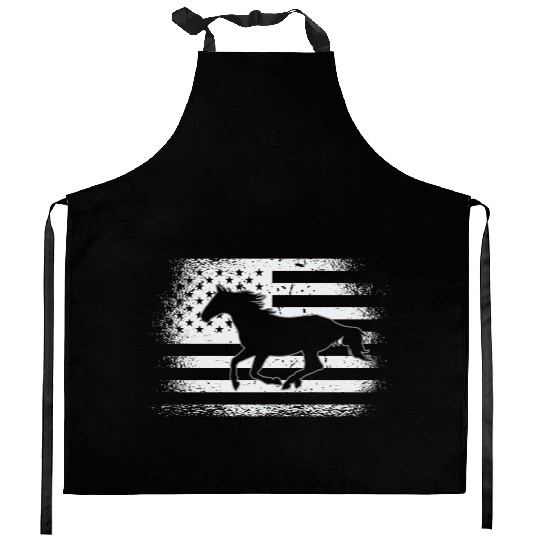 Patriotic Horse American Flag Horseback Riding Kitchen Aprons