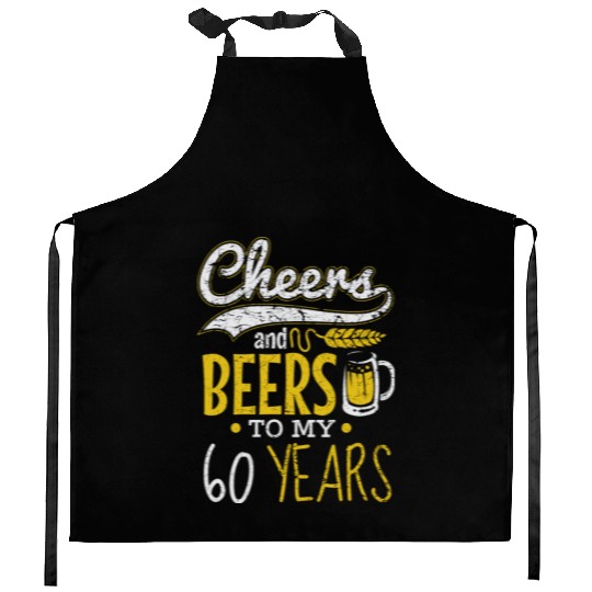 Cheers and Beers 60th Birthday Gift Idea Kitchen Aprons