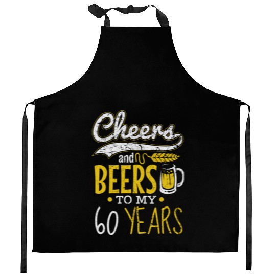 Cheers and Beers 60th Birthday Gift Idea Kitchen Aprons