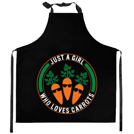 Carrot Vegetable Kitchen Aprons, Just A Girl Who Loves