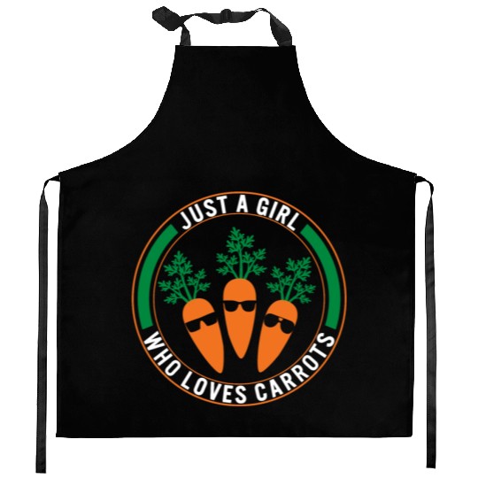 Carrot Vegetable Kitchen Aprons, Just A Girl Who Loves