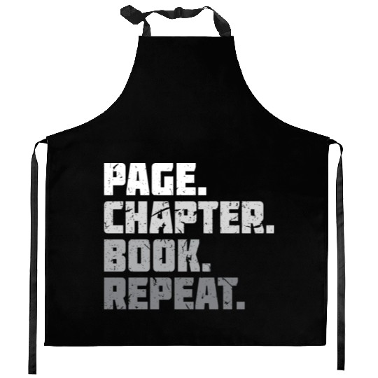 Page Chapter Book Lover Reading Kitchen Aprons